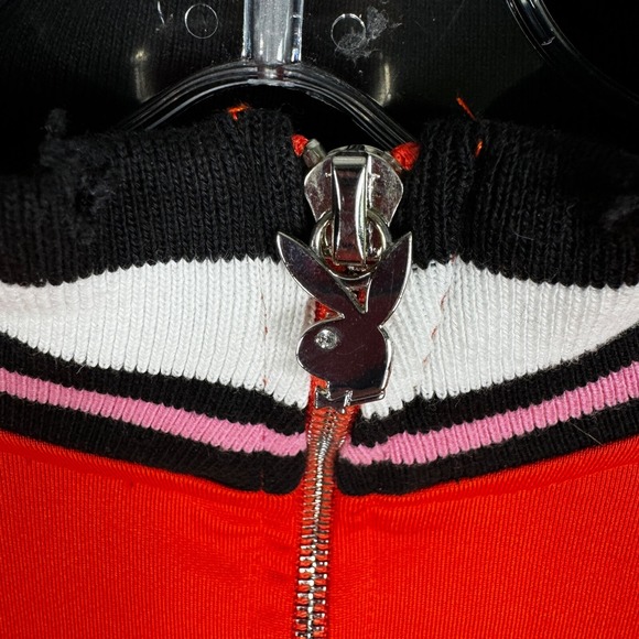 Playboy Missguided Track Top Women's 8 Cropped Polyester Blend Spellout New! - Picture 5 of 16